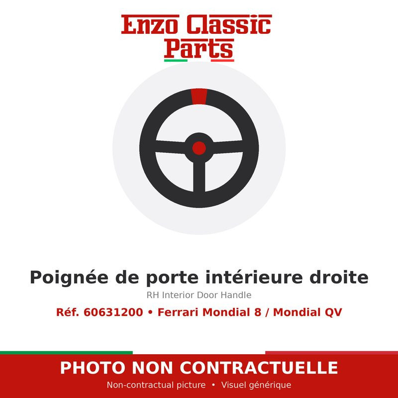 Ferrari Mondial 8 / Mondial QV - RH Interior Door Handle - Ref. 60631200
