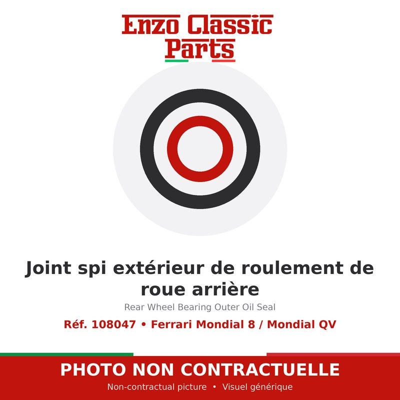 Ferrari Mondial 8 / Mondial QV - Joint spi extérieur de roulement de roue arrière - Réf. 108047
