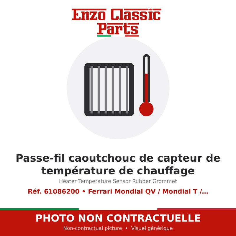 Ferrari Mondial QV / Mondial T / Testarossa - Passe-fil caoutchouc de capteur de température de chauffage - Réf. 61086200