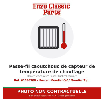Ferrari Mondial QV / Mondial T / Testarossa - Passe-fil caoutchouc de capteur de température de chauffage - Réf. 61086200