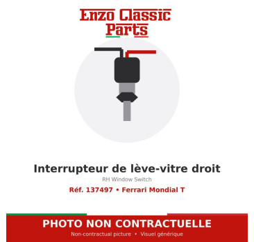 Ferrari Mondial T - Interrupteur de lève-vitre droit - Réf. 137497