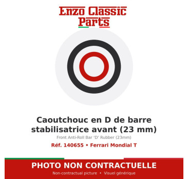 Ferrari Mondial T - Caoutchouc en D de barre stabilisatrice avant (23 mm) - Réf. 140655