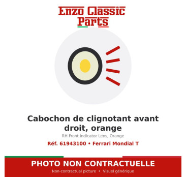 Ferrari Mondial T - Cabochon de clignotant avant droit, orange - Réf. 61943100