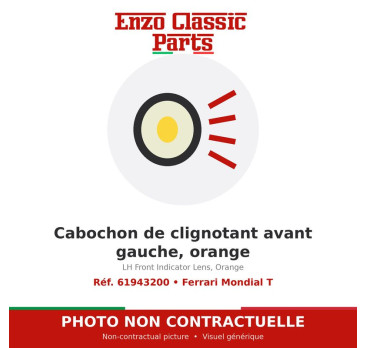Ferrari Mondial T - Cabochon de clignotant avant gauche, orange - Réf. 61943200