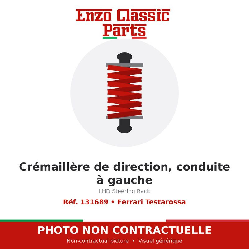 Ferrari Testarossa - Crémaillère de direction, conduite à gauche - Réf. 131689