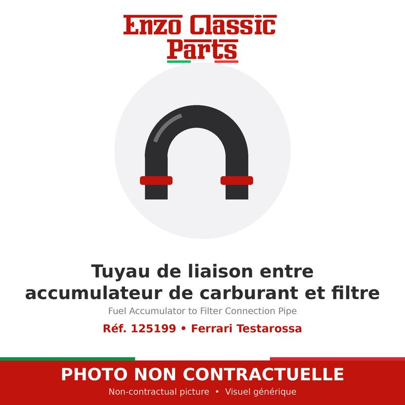 Ferrari Testarossa - Tuyau de liaison entre accumulateur de carburant et filtre - Réf. 125199