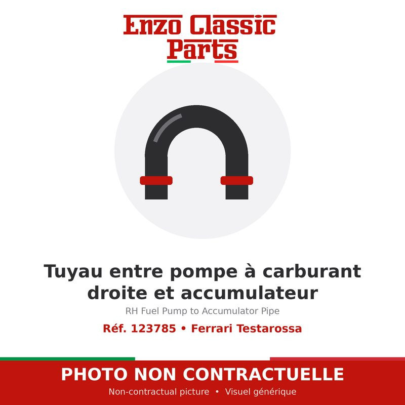 Ferrari Testarossa - Tuyau entre pompe à carburant droite et accumulateur - Réf. 123785