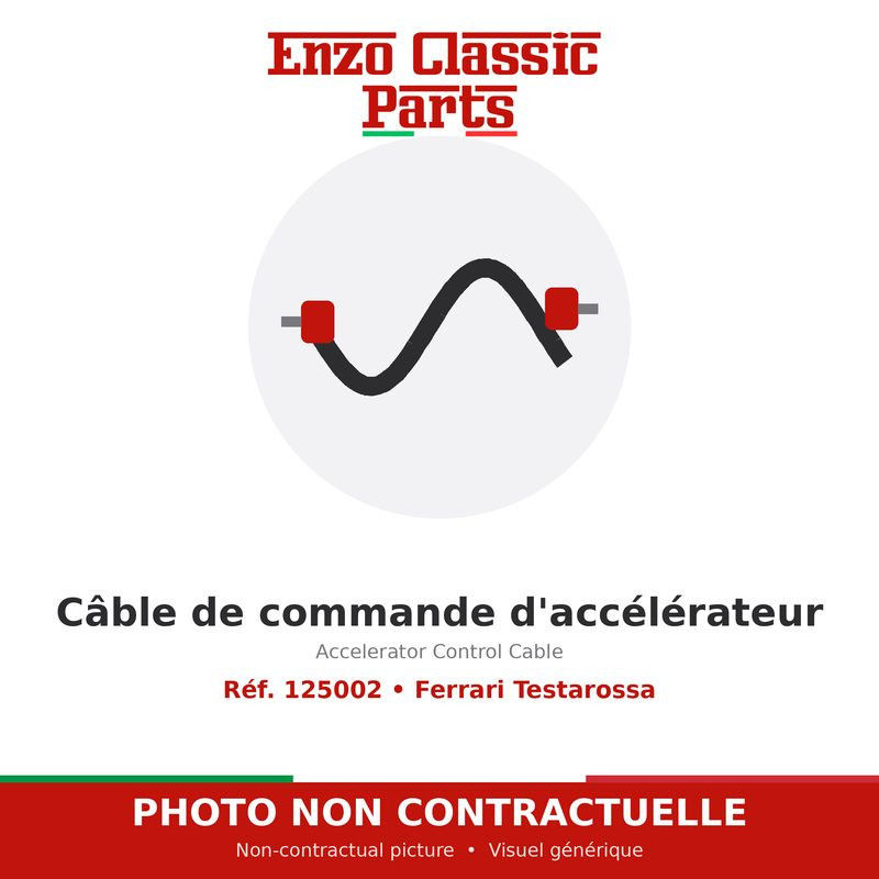 Ferrari Testarossa - Accelerator Control Cable - Ref. 125002