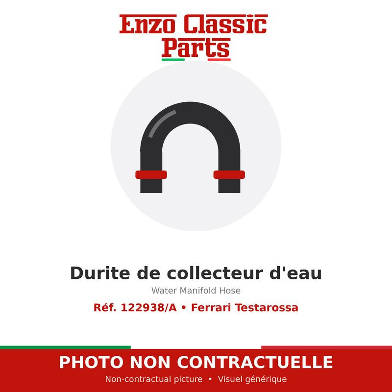 Ferrari Testarossa - Durite de collecteur d'eau - Réf. 122938/A