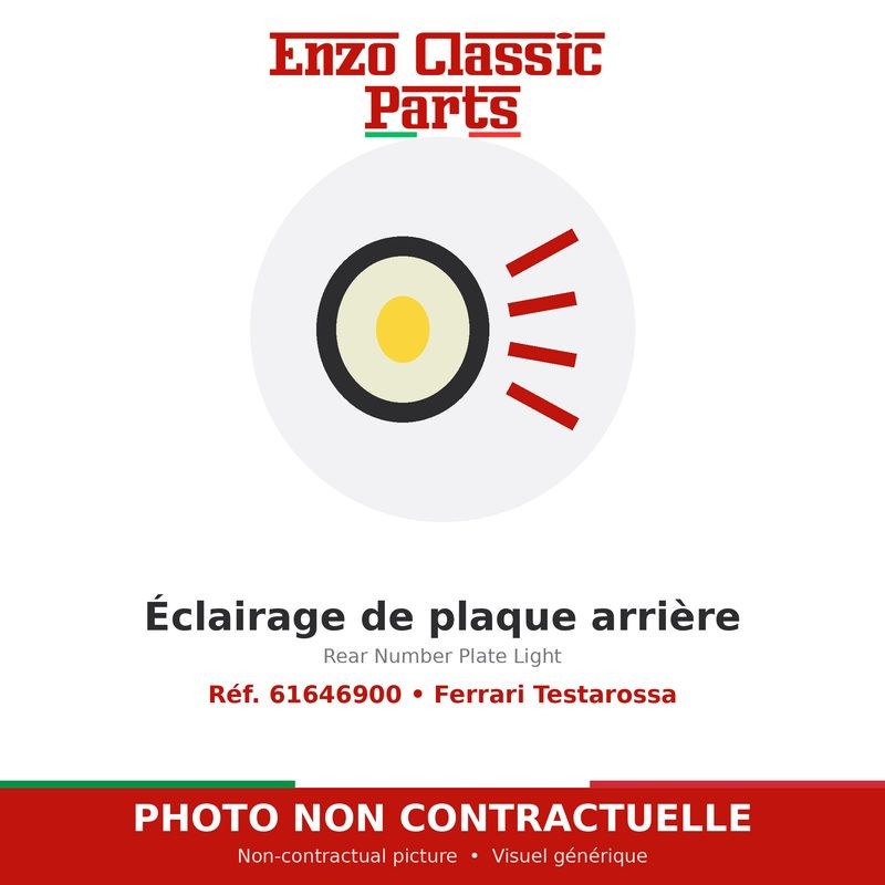Ferrari Testarossa - Éclairage de plaque arrière - Réf. 61646900