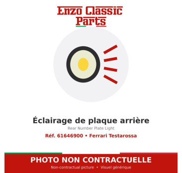 Ferrari Testarossa - Éclairage de plaque arrière - Réf. 61646900